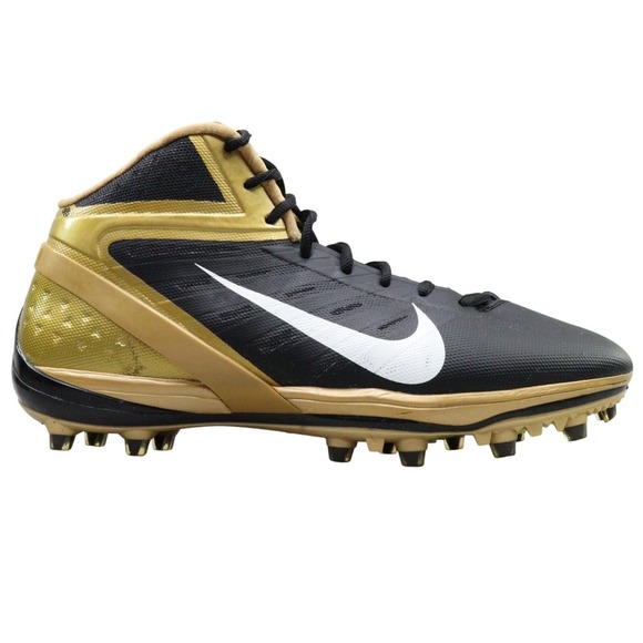 Nike Football Cleats Alpha Talon Elite TD Sz 14 Black/Gold Saints Player Issued - Picture 1 of 16